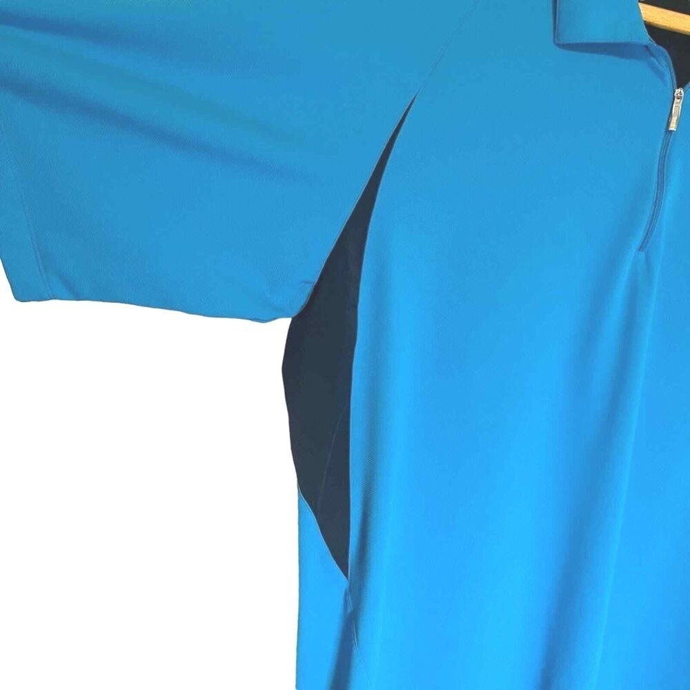 Nike Golf Fit Dry Mens XL Blue Quarter Zip Short Sleeve Polo Shirt Performance - Picture 5 of 6